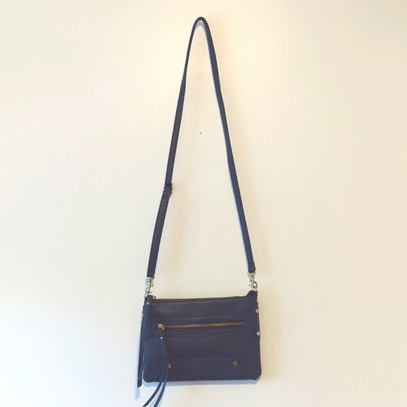 Navy Blue Zippered Shoulder Purse - Picture 2 of 5